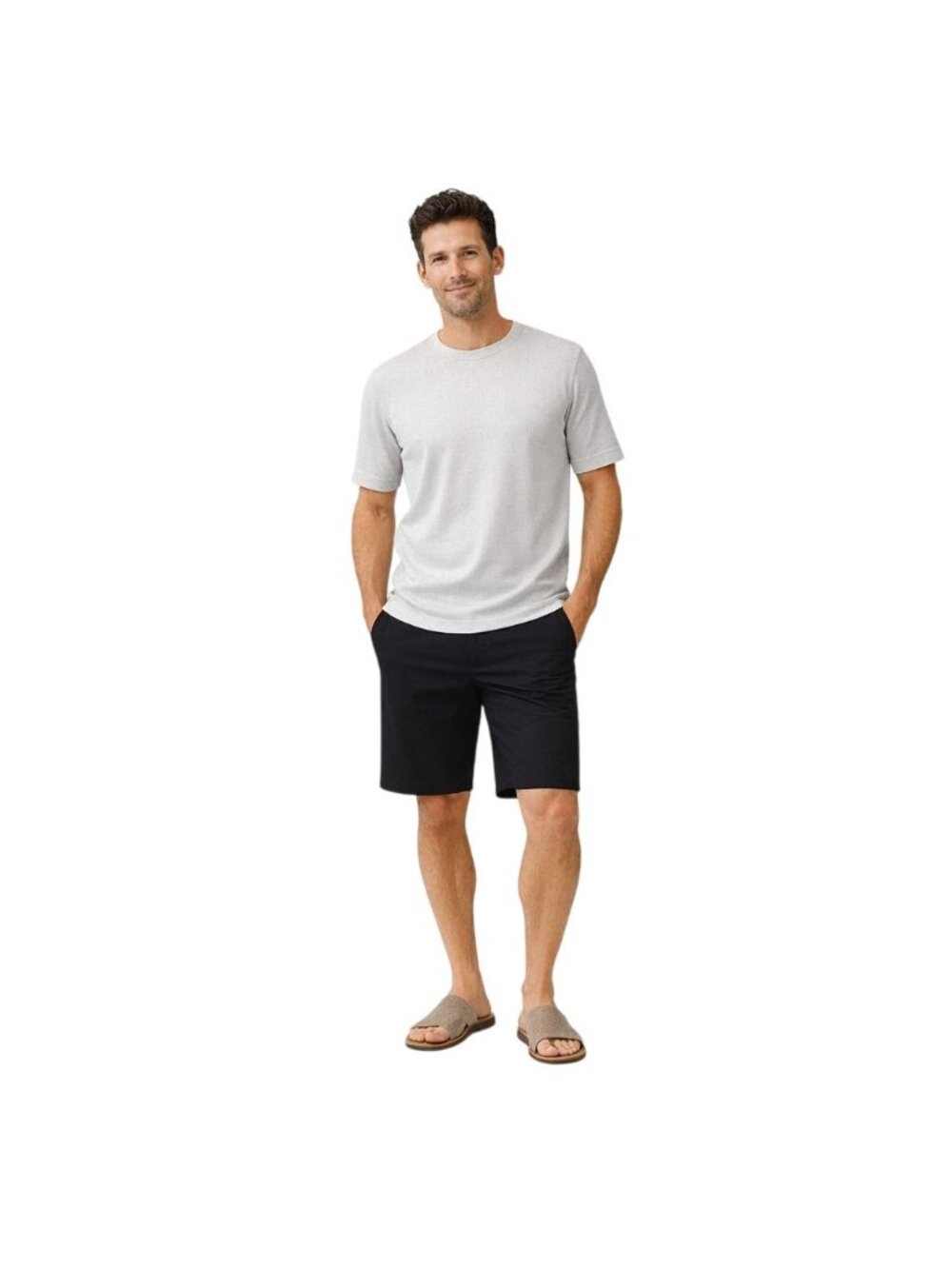 2/$30 ZARA Mens Knit XL Texture Beige Short Sleeve Crewneck Shirt
